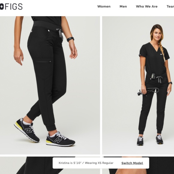 Figs Pants - Zamora Jogger Scrub Pants - Figs Black, Small Tall